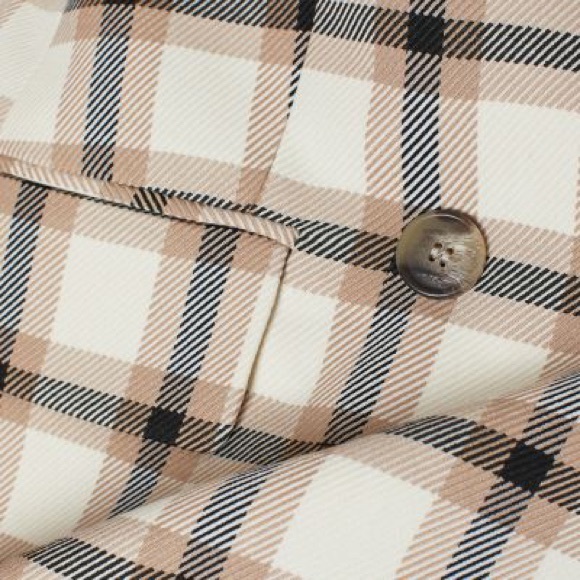 Double-breasted blazer — Plaid/beige - Picture 2 of 6